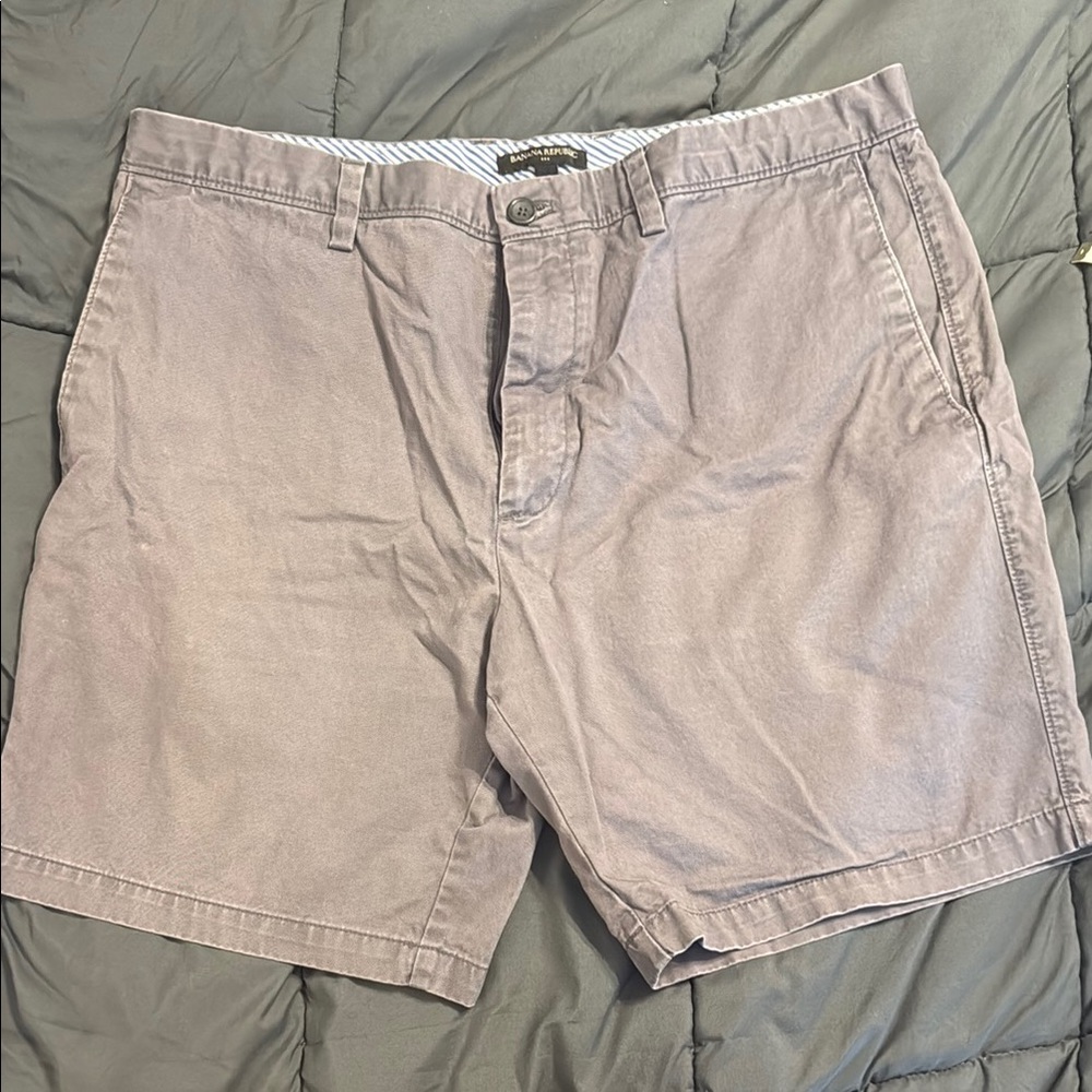Banana Republic Gray Flat Front Chino Shorts